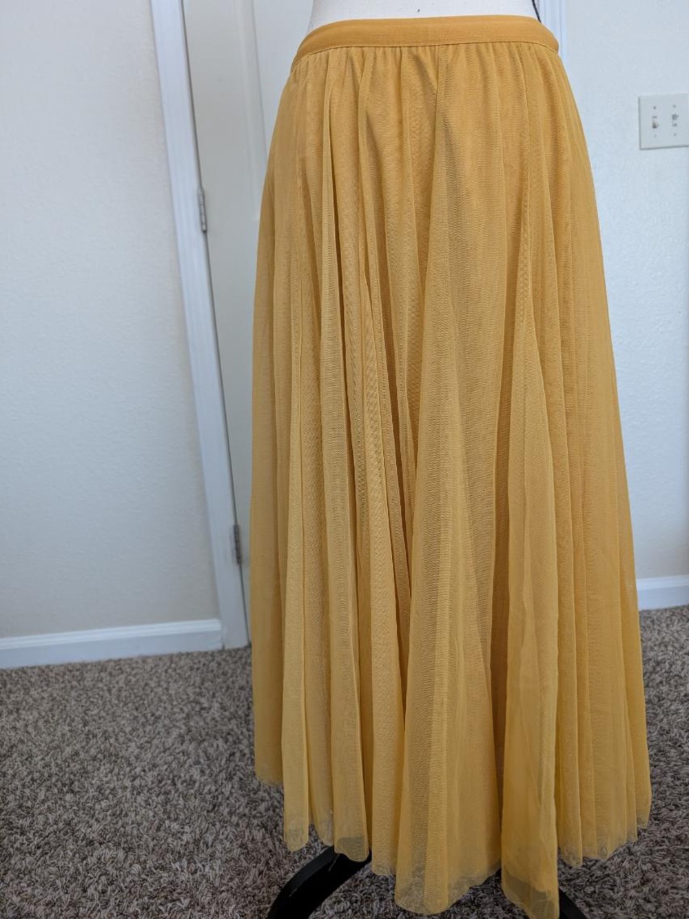 Othr Golden Mustard Tulle Maxi Skirt